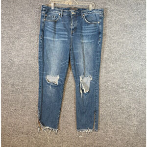 torrid Distressed Medium Wash Wide Leg Jeans